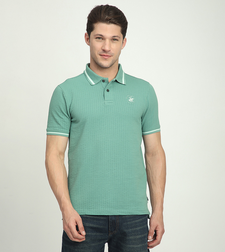 Logo Embroidered Short Sleeves Polo T-Shirt