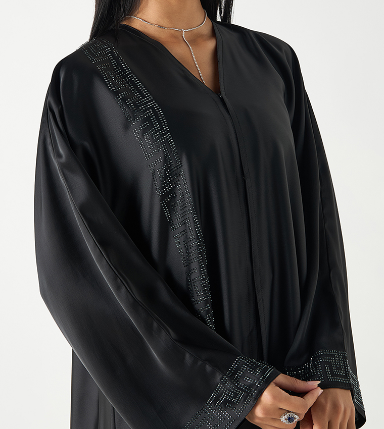 Embellished V-Neck Abaya
