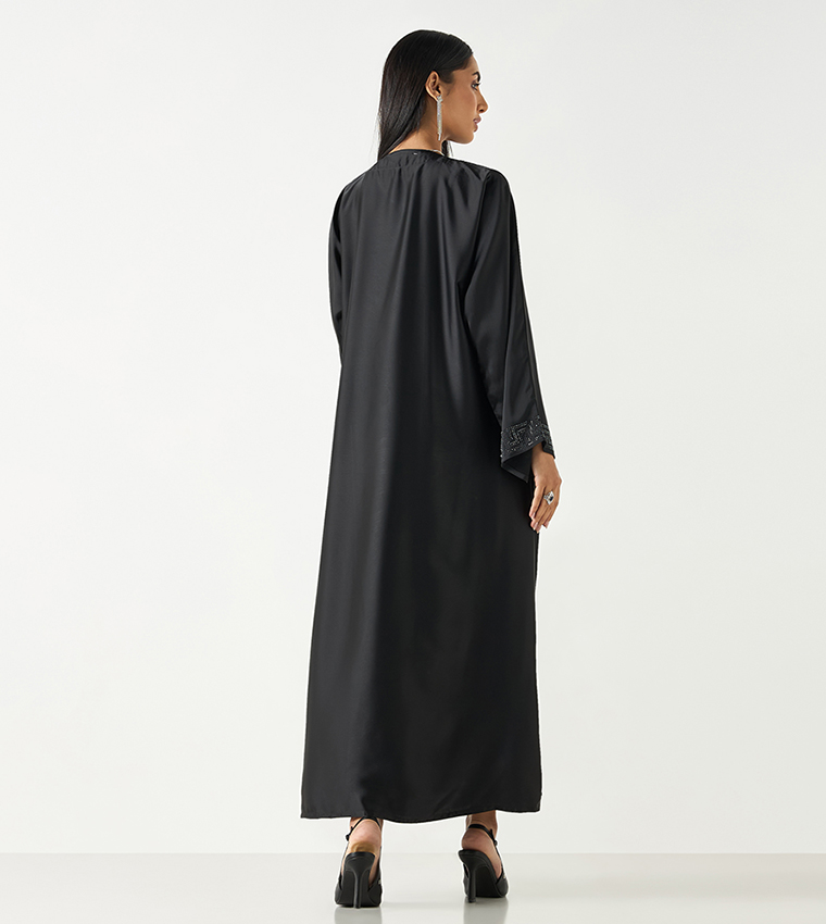 Embellished V-Neck Abaya