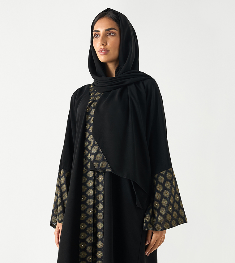 اتش ام  عباية - أسود Abayas