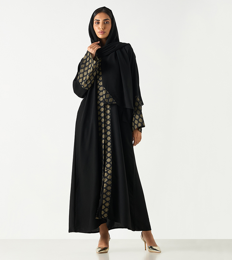 اتش ام  عباية - أسود Abayas