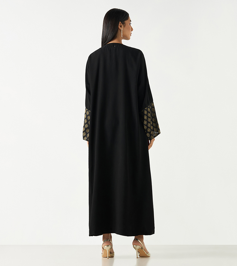 اتش ام  عباية - أسود Abayas