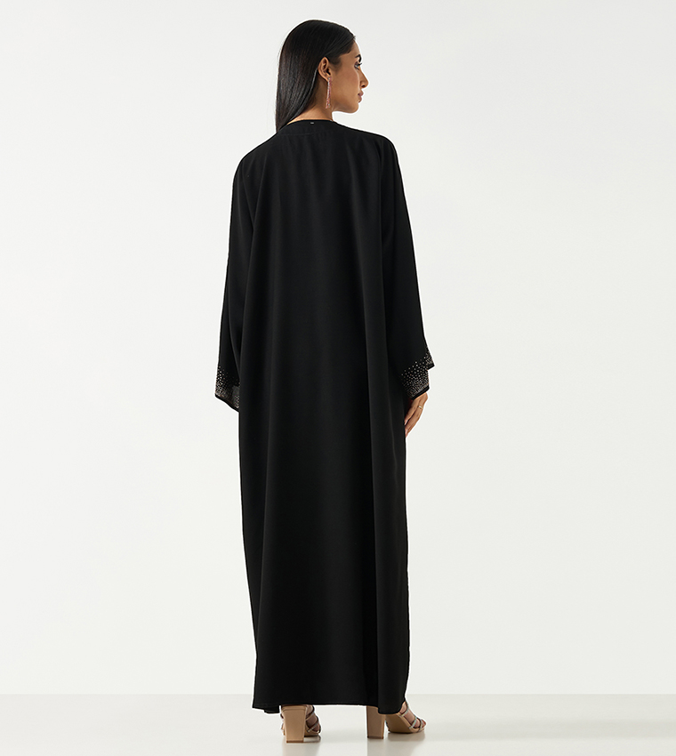 اتش ام  عباية - أسود Abayas