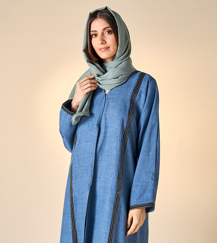 اتش ام  عباية - أزرق Abayas