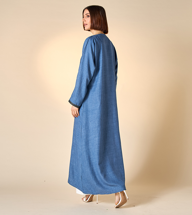 اتش ام  عباية - أزرق Abayas