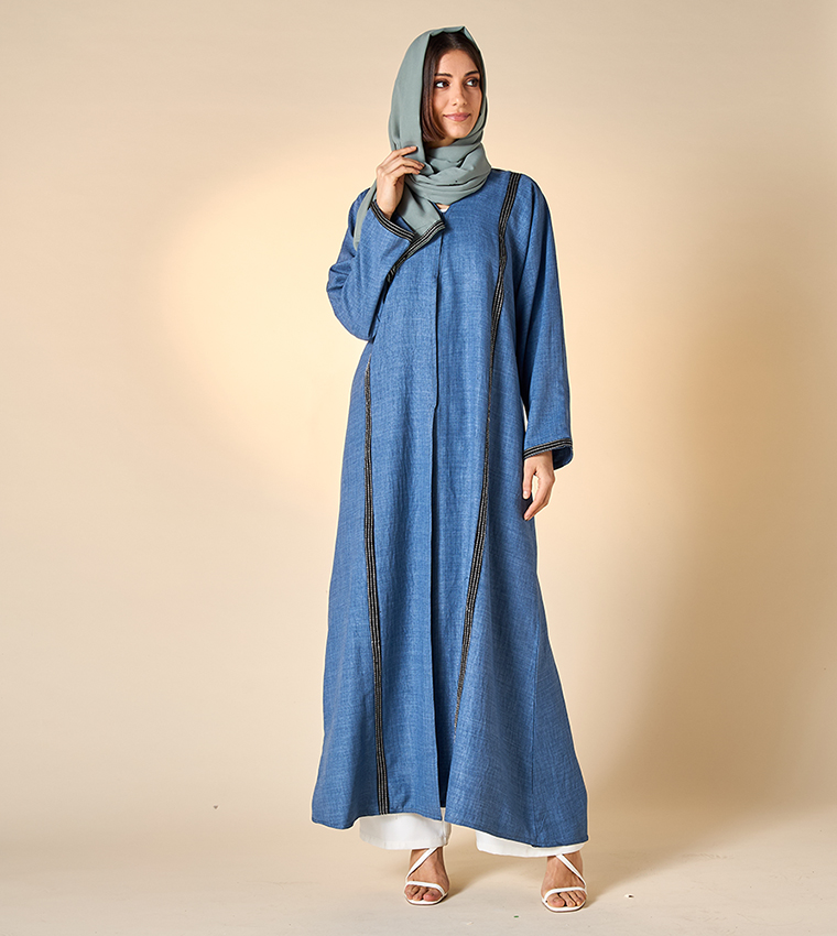 اتش ام  عباية - أزرق Abayas