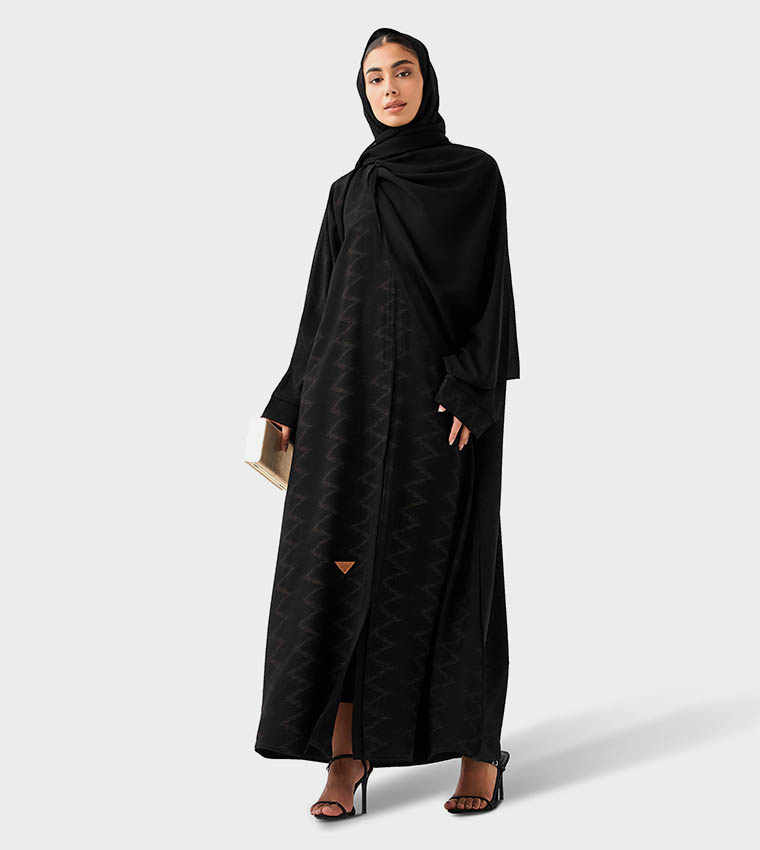 اتش ام  عباية - أسود Abayas