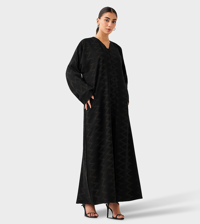 اتش ام  عباية - أسود Abayas