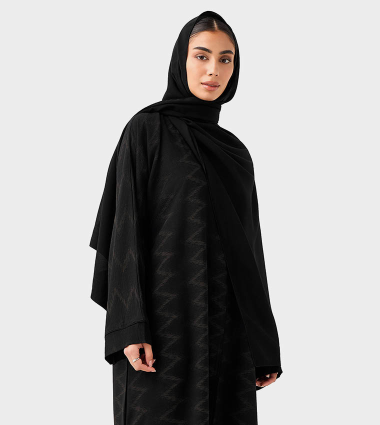 اتش ام  عباية - أسود Abayas