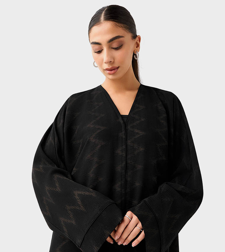اتش ام  عباية - أسود Abayas
