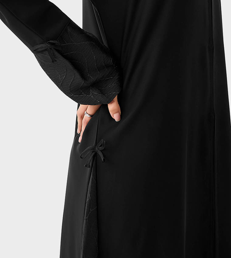 Solid Flared Sleeves Abaya