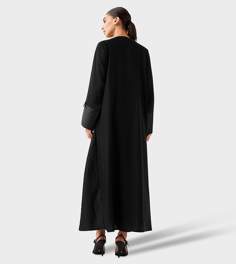 Solid Flared Sleeves Abaya
