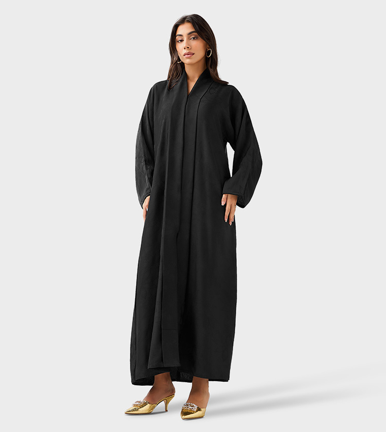Jacquard Long Sleeves Abaya