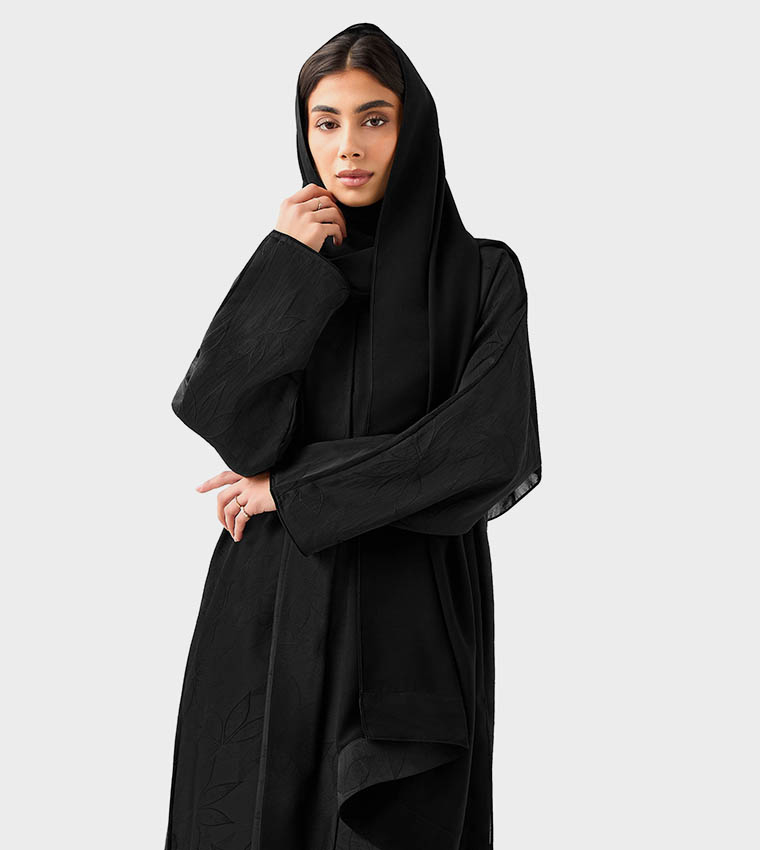 Jacquard Long Sleeves Abaya