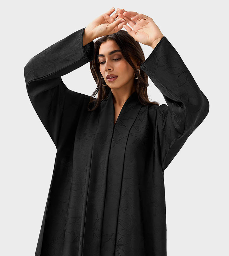 Jacquard Long Sleeves Abaya