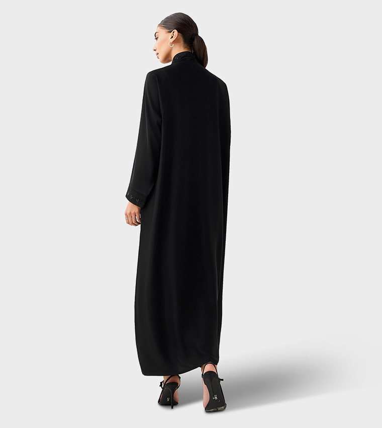 اتش ام  عباية - أسود Abayas