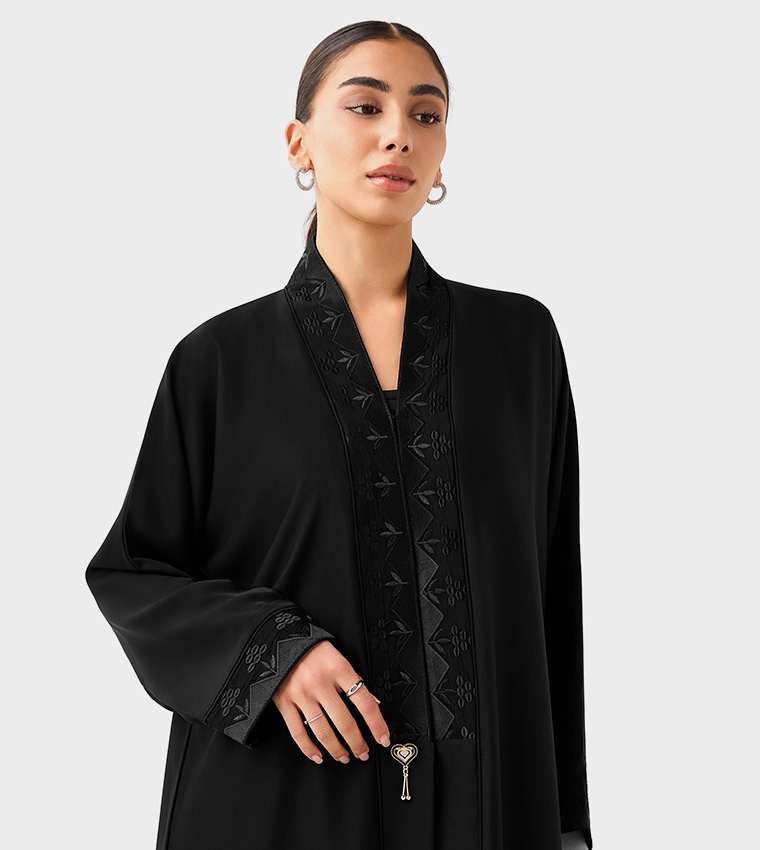 اتش ام  عباية - أسود Abayas