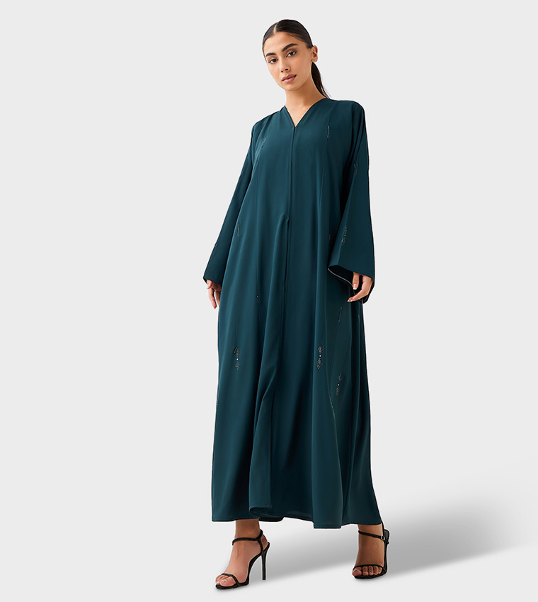 اتش ام  عباية - أزرق مخضر Abayas
