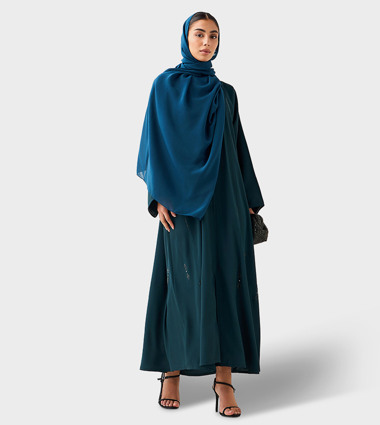 اتش ام  عباية - أزرق مخضر Abayas