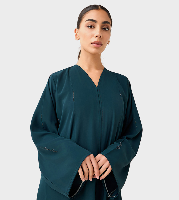 اتش ام  عباية - أزرق مخضر Abayas