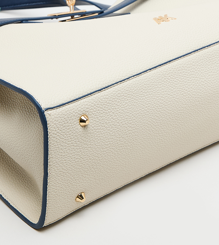 Contrast Detail PU Tote Bag Set