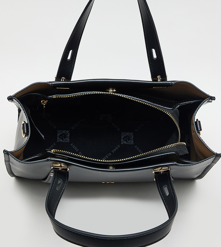Monogram PU Zip Closure Tote Bag