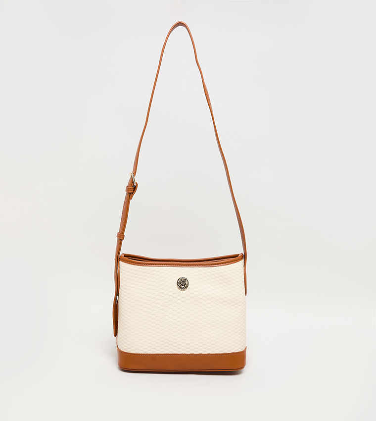 Contrast Detail PU Crossbody Bag