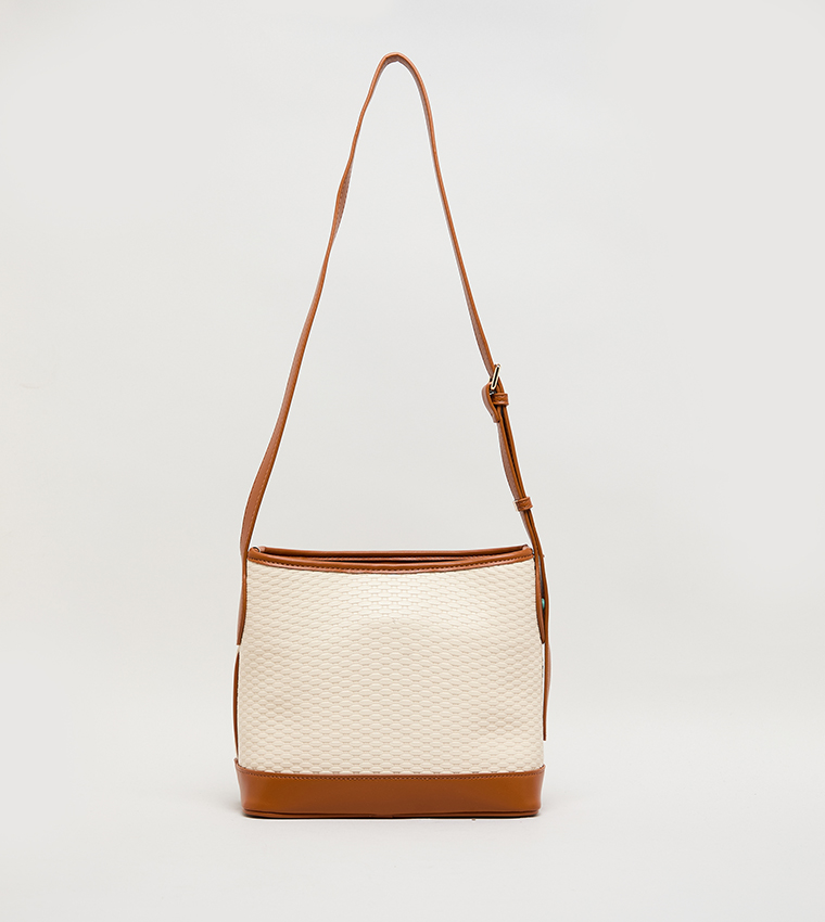 Contrast Detail PU Crossbody Bag