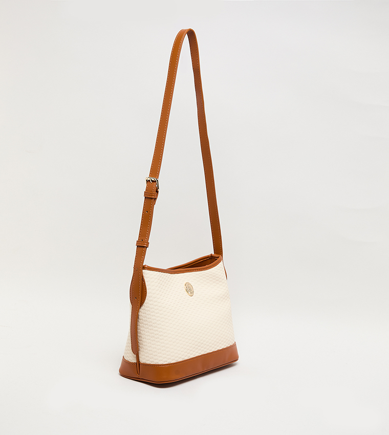 Contrast Detail PU Crossbody Bag