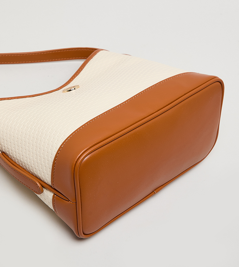 Contrast Detail PU Crossbody Bag