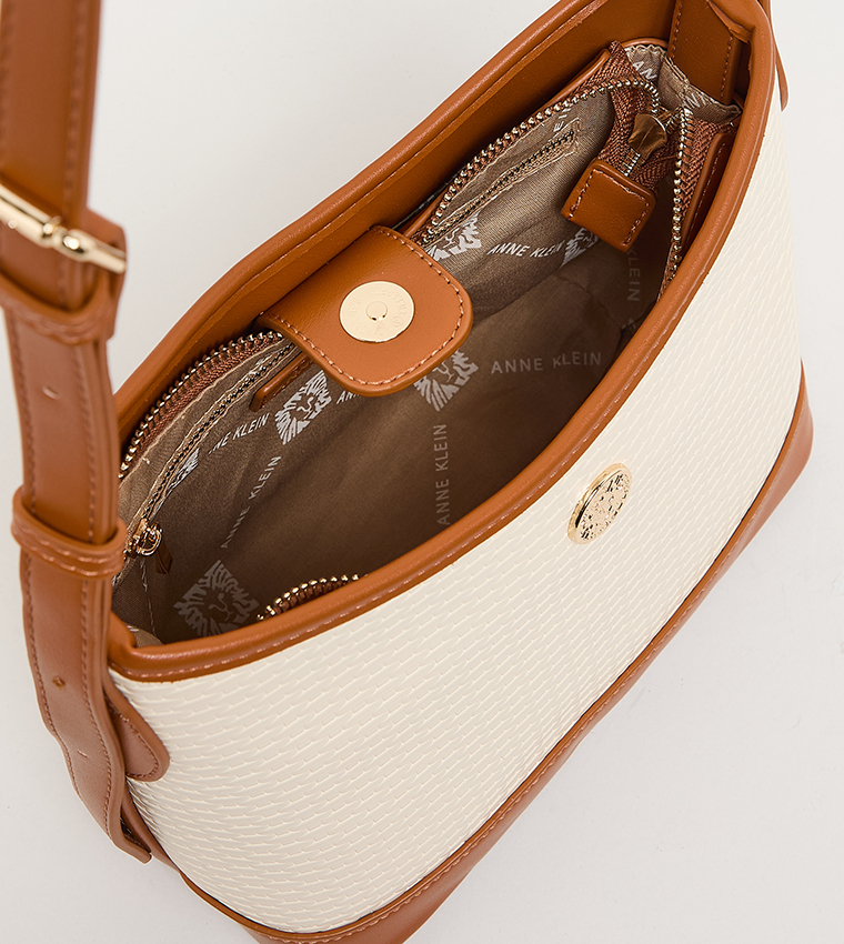 Contrast Detail PU Crossbody Bag