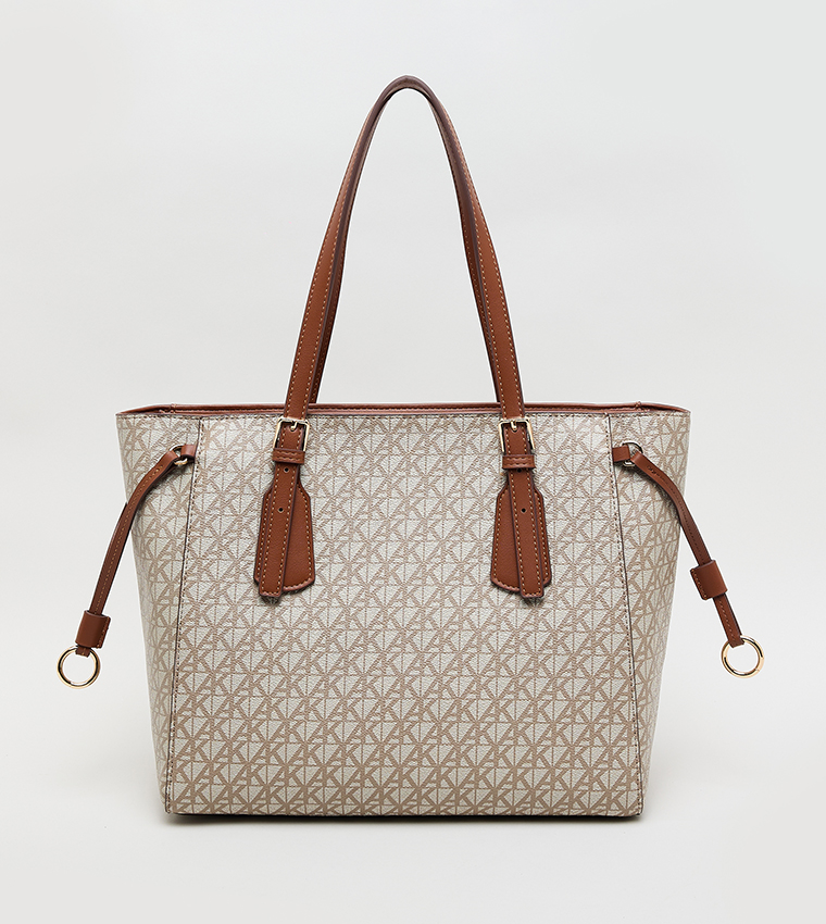 Monogram Patterned PU Tote Bag