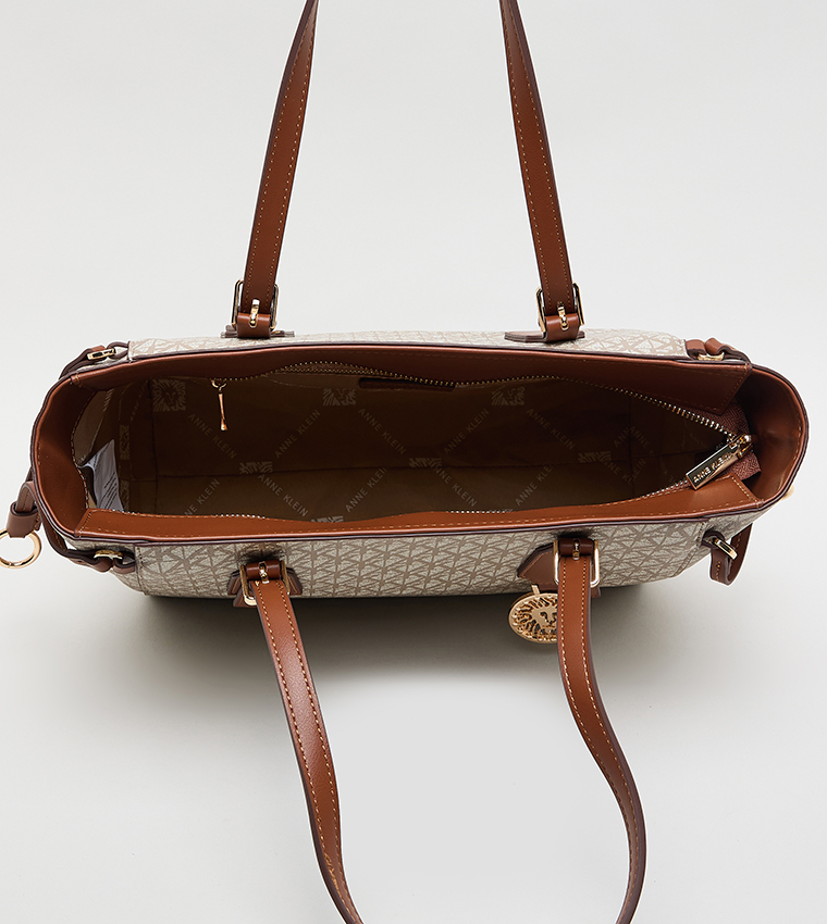 Monogram Patterned PU Tote Bag