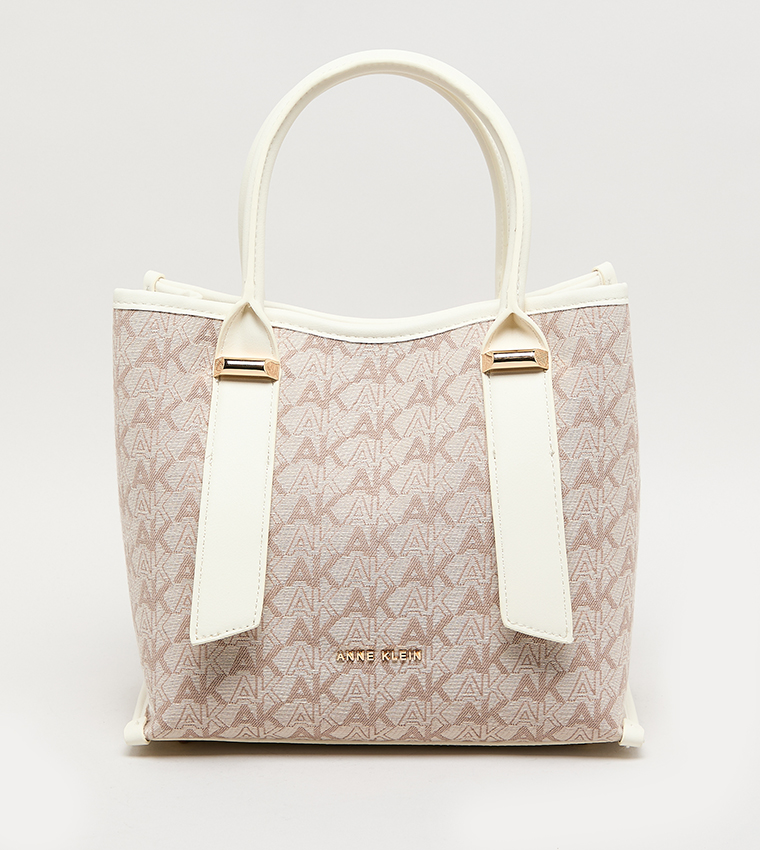 Monogram Patterned PU Tote Bag