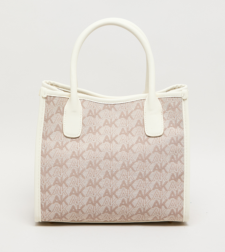 Monogram Patterned PU Tote Bag