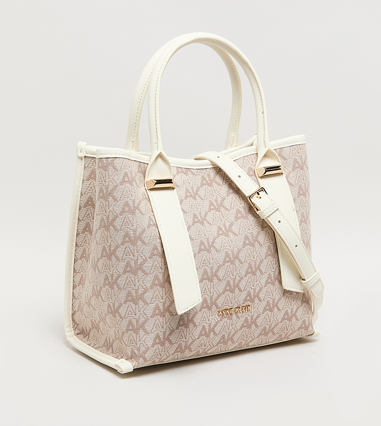 Monogram Patterned PU Tote Bag