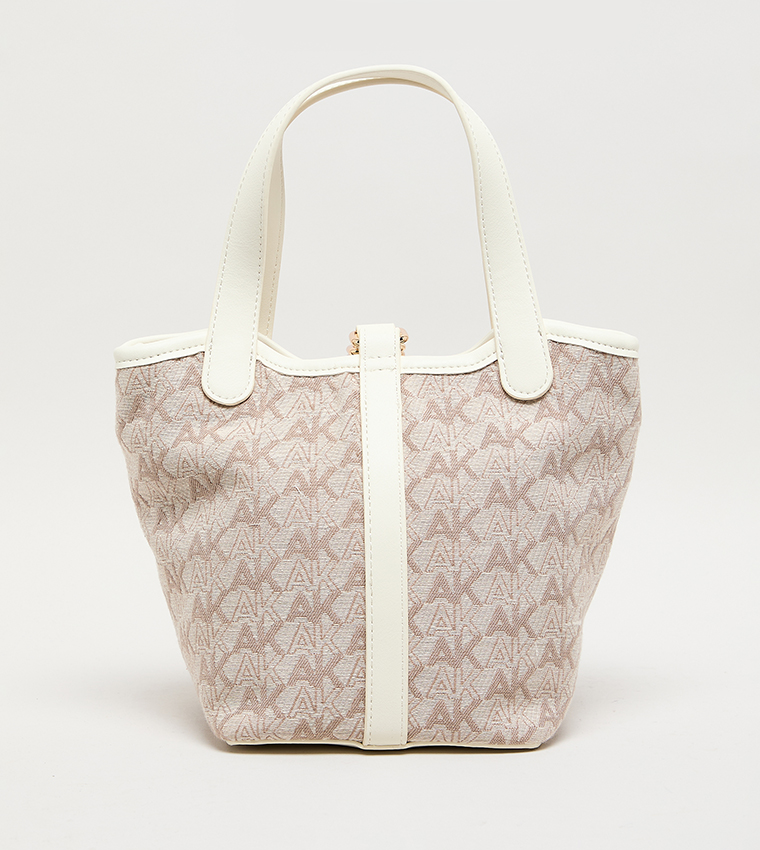 Monogram Patterned PU Bucket Bag