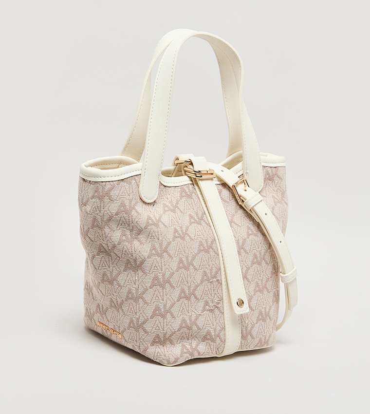 Monogram Patterned PU Bucket Bag