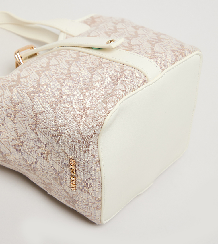 Monogram Patterned PU Bucket Bag