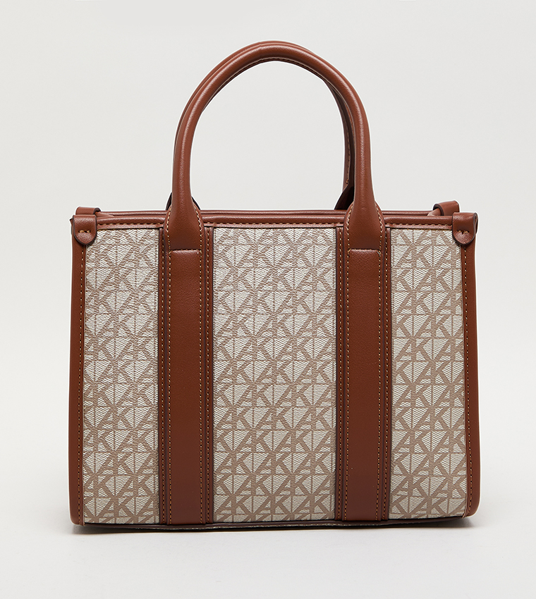 Monogram Patterned PU Tote Bag
