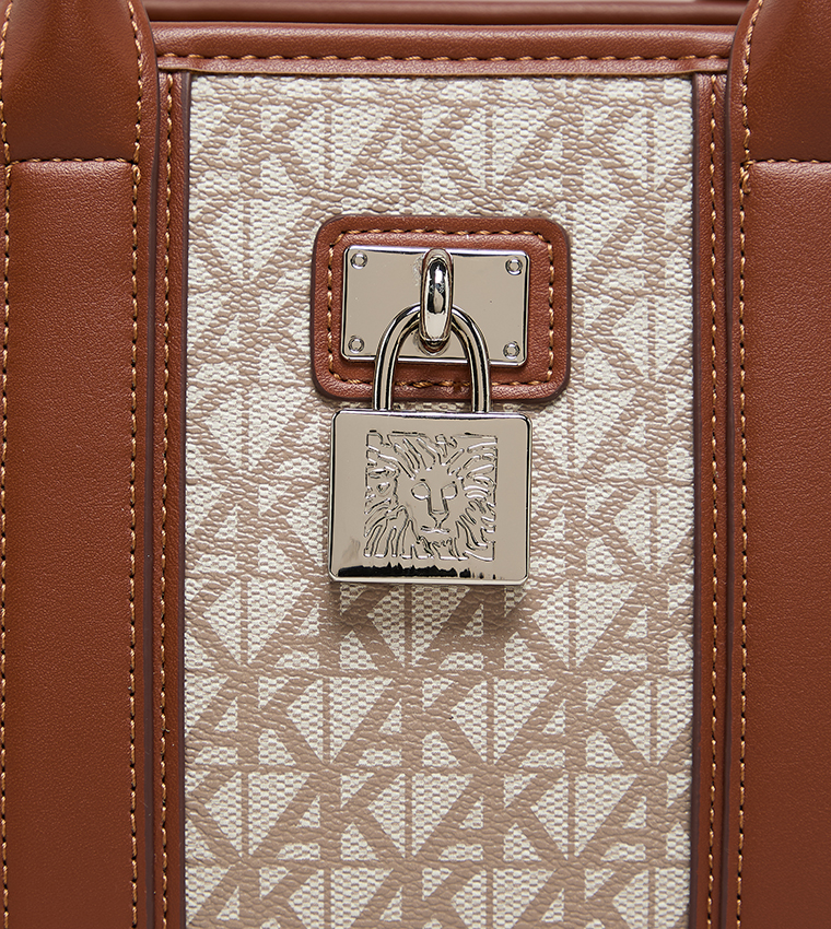 Monogram Patterned PU Tote Bag