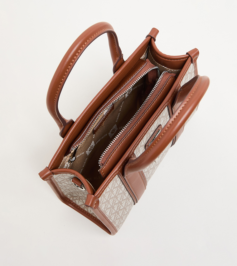 Monogram Patterned PU Tote Bag