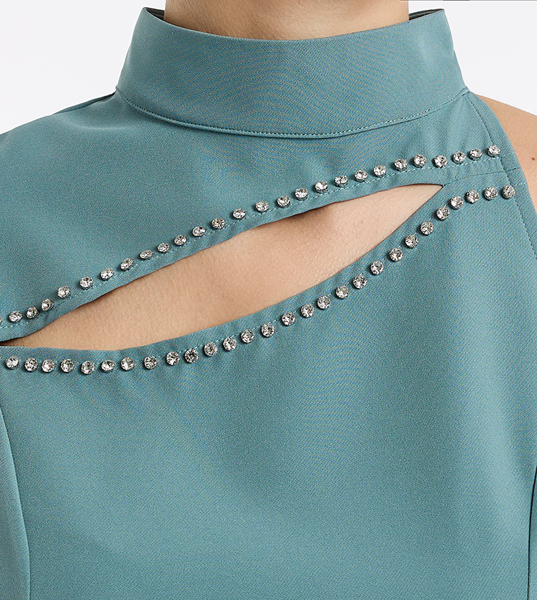 Embellished Cut-Out Detail Maxi Dress