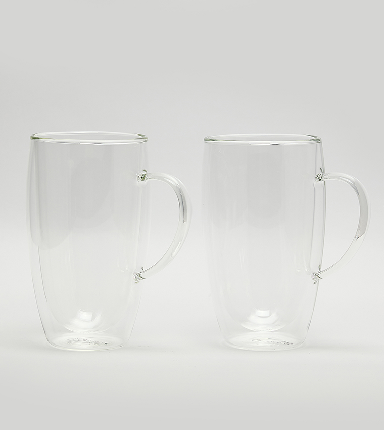 2 Piece Double Wall Latte Mug, 450ml