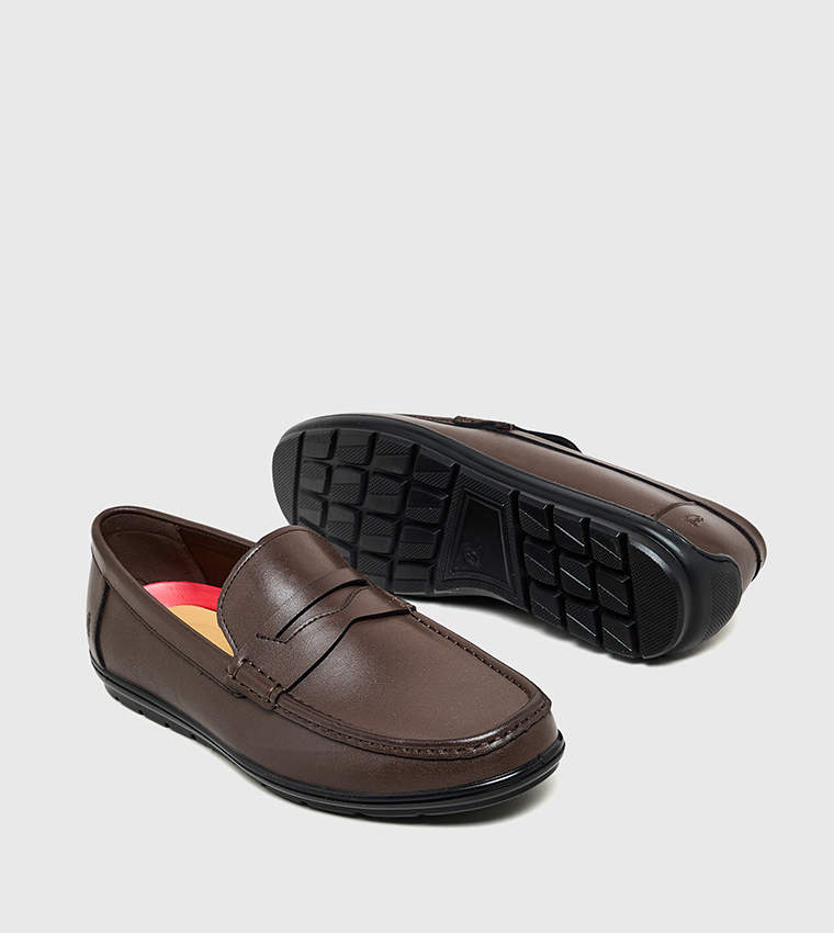 DANISH Textured Slip-On Loafers