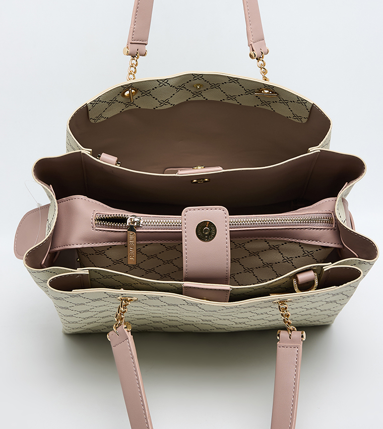 Monogram Patterned Tote Bag