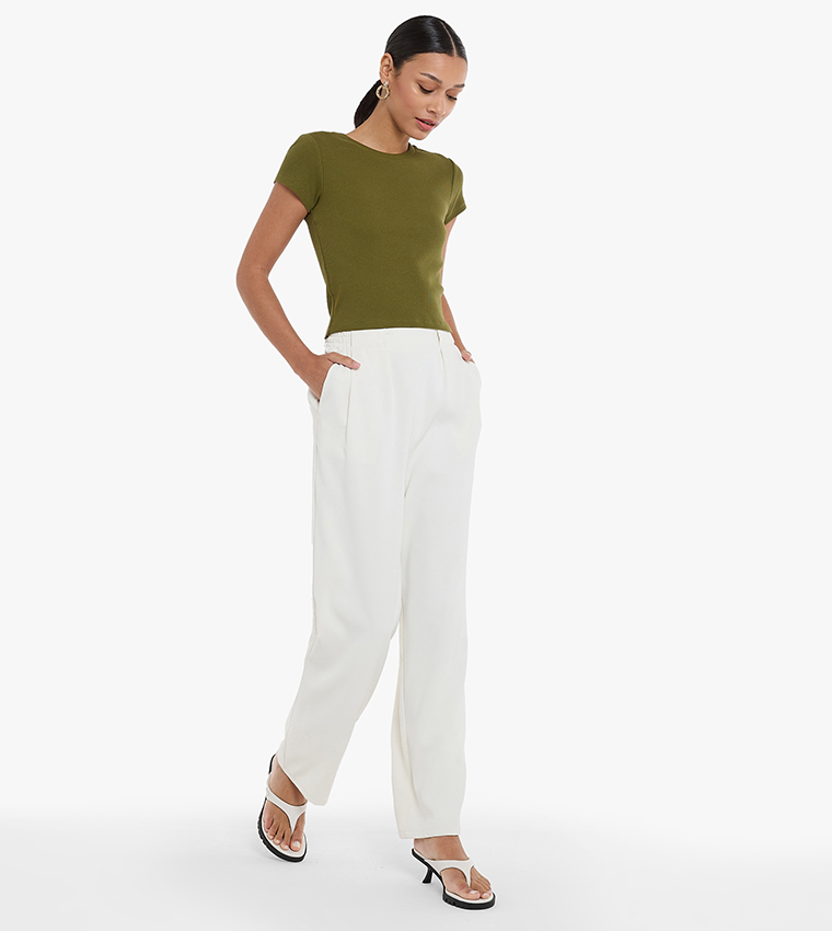Ribbed Short Sleeves Top