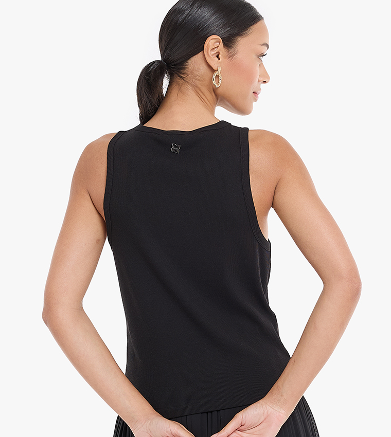 Ribbed Crew Neck Tank Top
