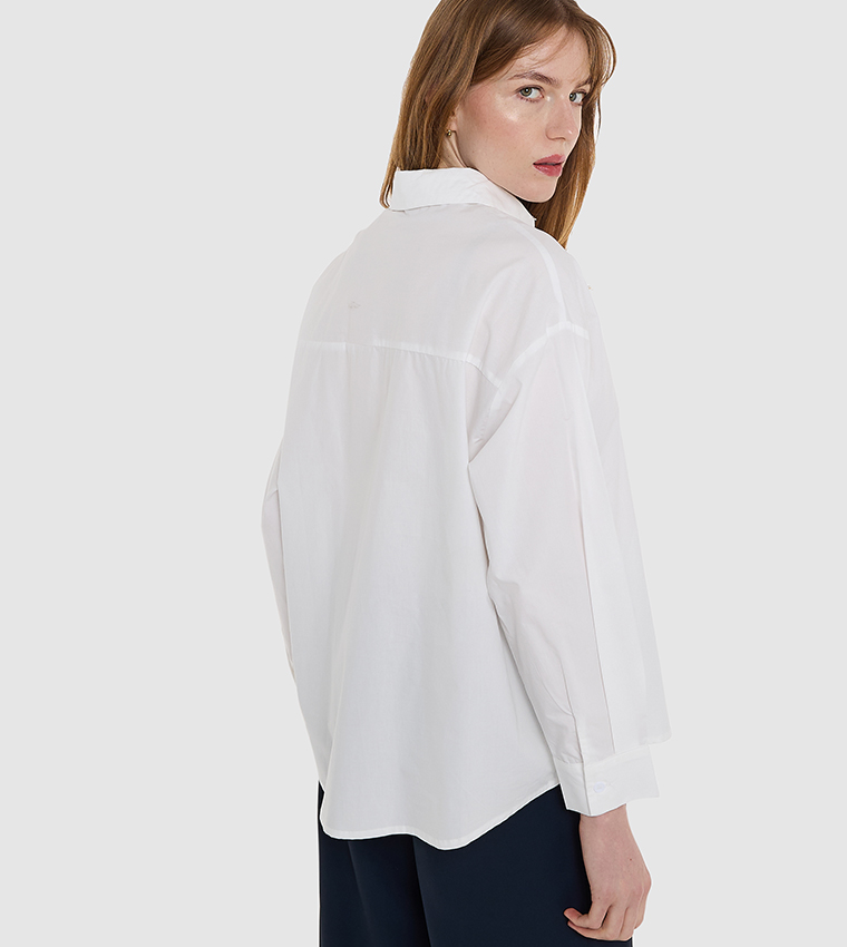 Solid Long Sleeves Oversized Shirt