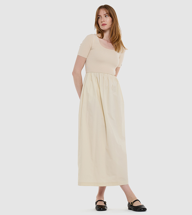 Buy BCBG Knit A Line Maxi Dress In Beige | 6thstreet UAE Buy BCBG Knit A Line Maxi Dress In Beige | 6thstreet UAE